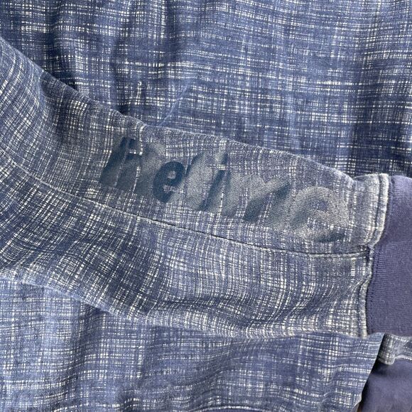 Vintage Lifetime Collective Hoodie Mens L Blue Crosshatch Pullover Fleece Lined - Picture 4 of 10